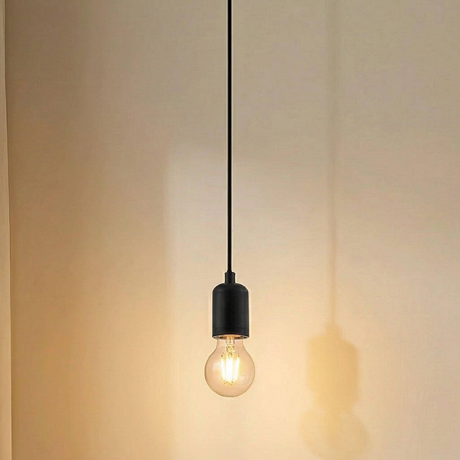Lindby Hattie pendellampe, fatning E27, Ø 4,7 cm, svart, metall Lindby - Spisestue - Moderne - Aluminium - Med en lyskilde