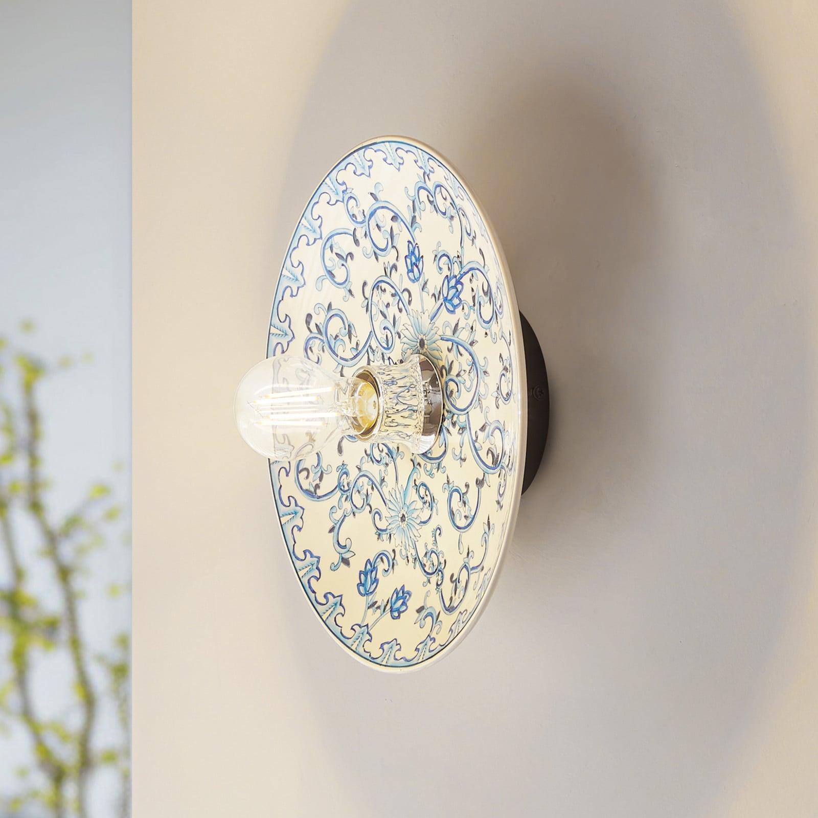 Lucande Faelira Vegglampe Blå/Hvit Lucande - Stue - Vintage - Keramikk - Med en lyskilde