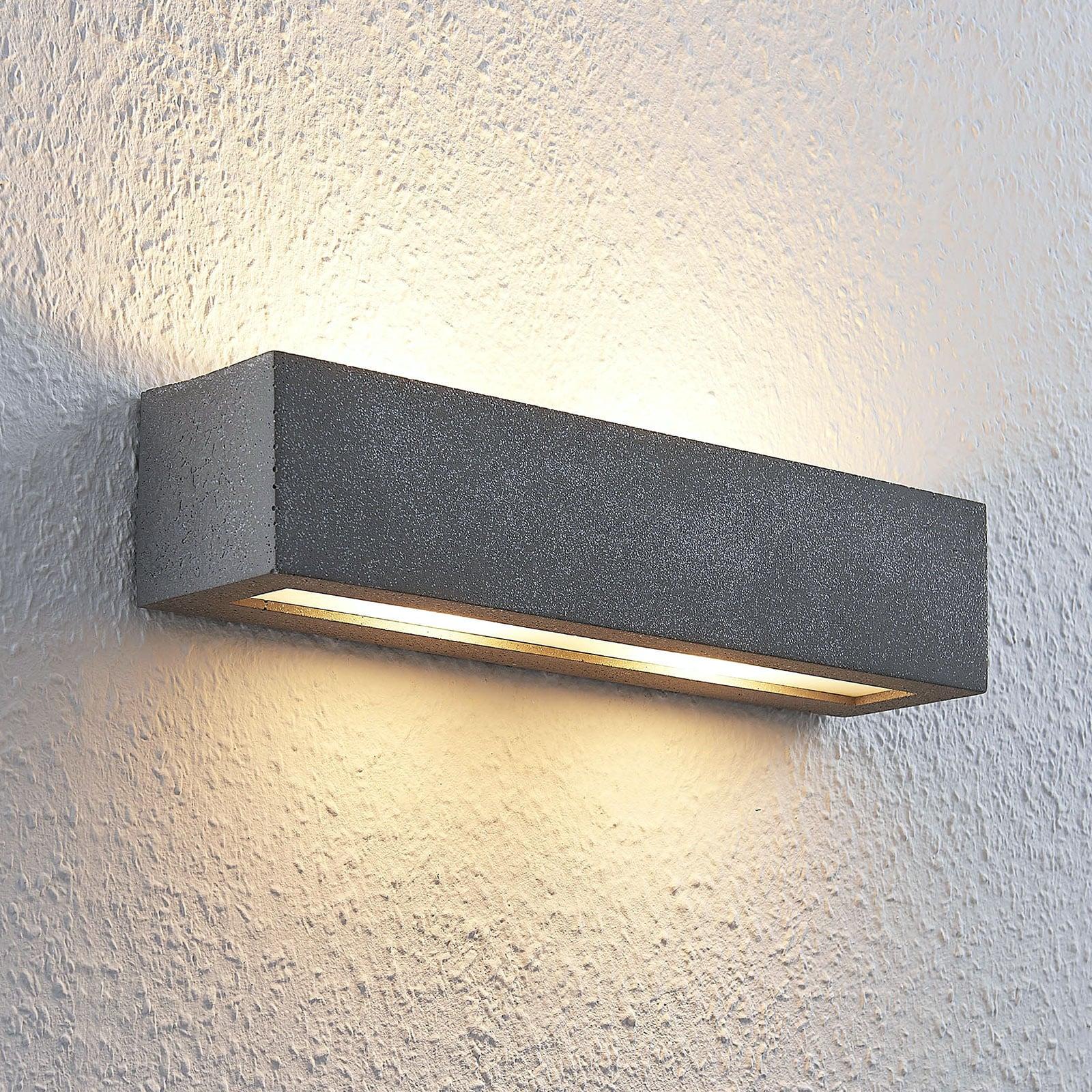 Lindby Nellie LED vegglampe L35,3 Concrete Lindby - Stue - Moderne - Betong - Kantet