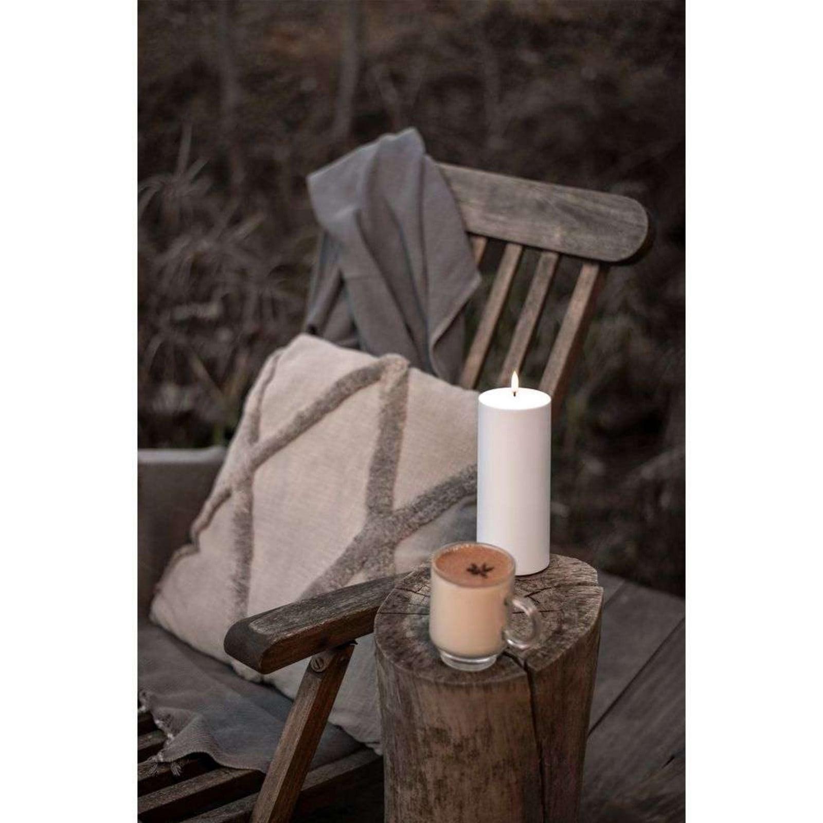 Uyuni Lighting Outdoor Søyle Stearinlys LED 8,4x20 cm Hvit Uyuni Lighting - Terrasse - Plast