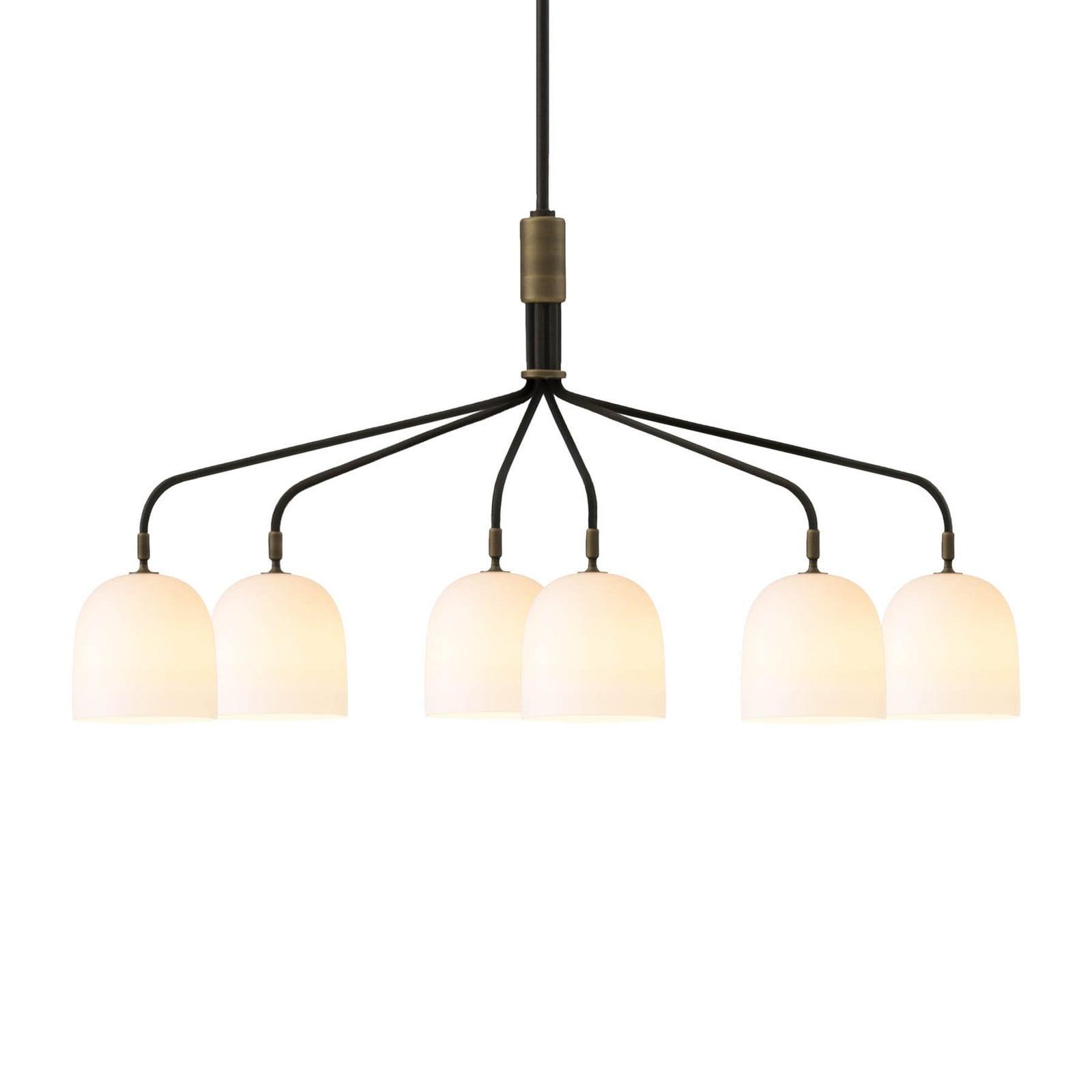 GUBI Howard 6 Lysekrone Bone China GUBI - Stue - Design - Metall - Med flere lyskilder