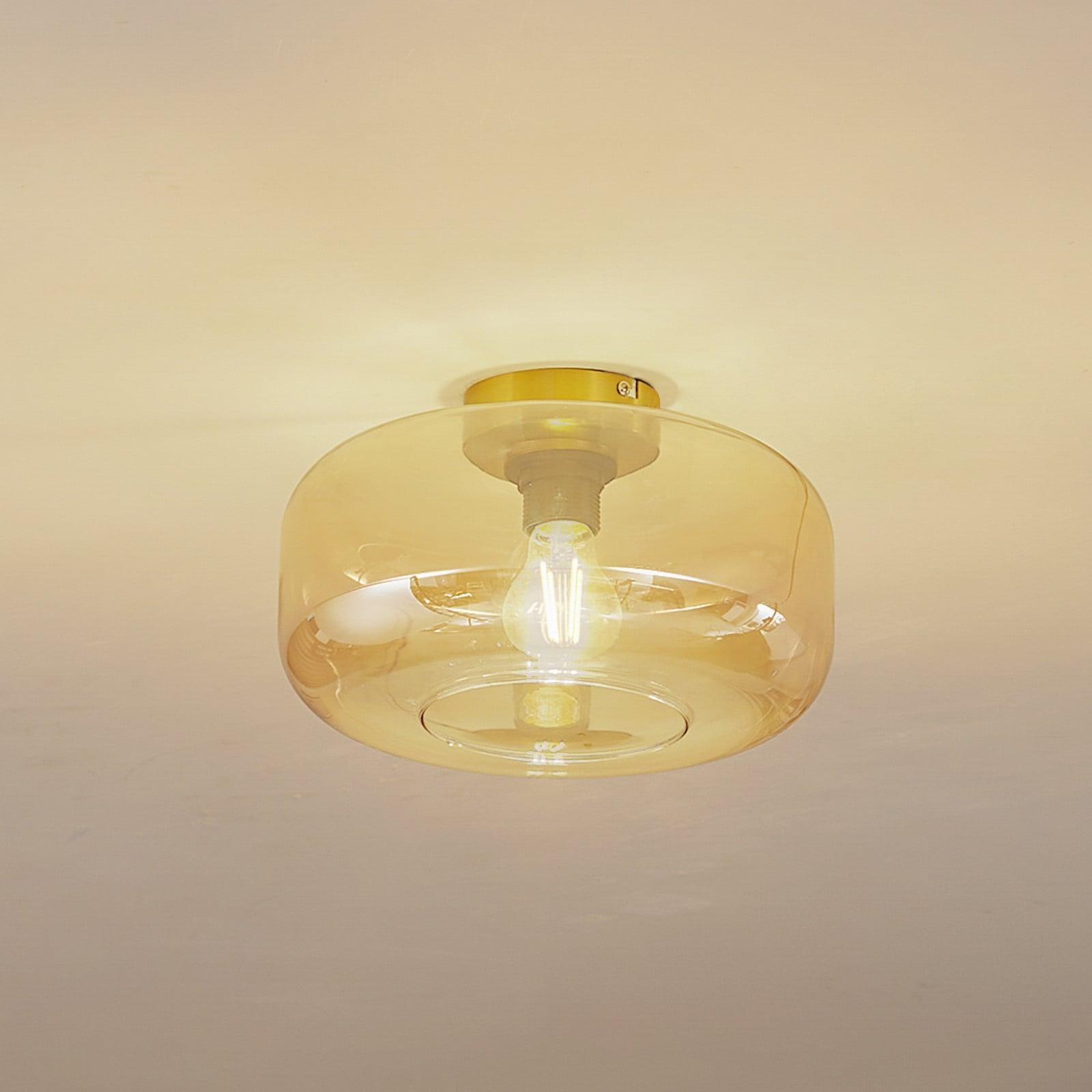Lindby Hildur taklampe Ø 28,5 cm rav glass Lindby - Spisestue - Med en lyskilde