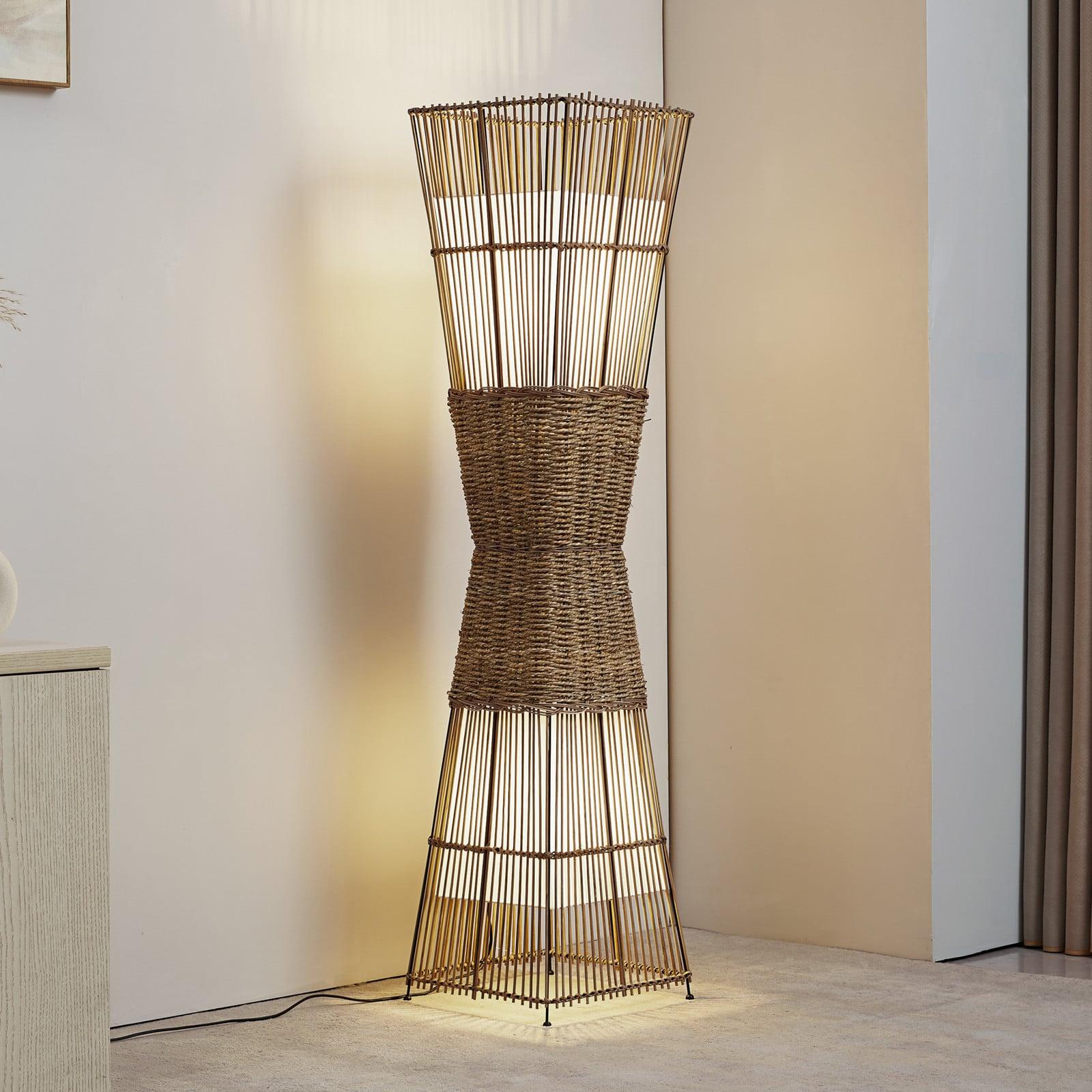Lindby Jacinto Gulvlampe Natur Lindby - Stue - Boho - Bambus - Med en lyskilde