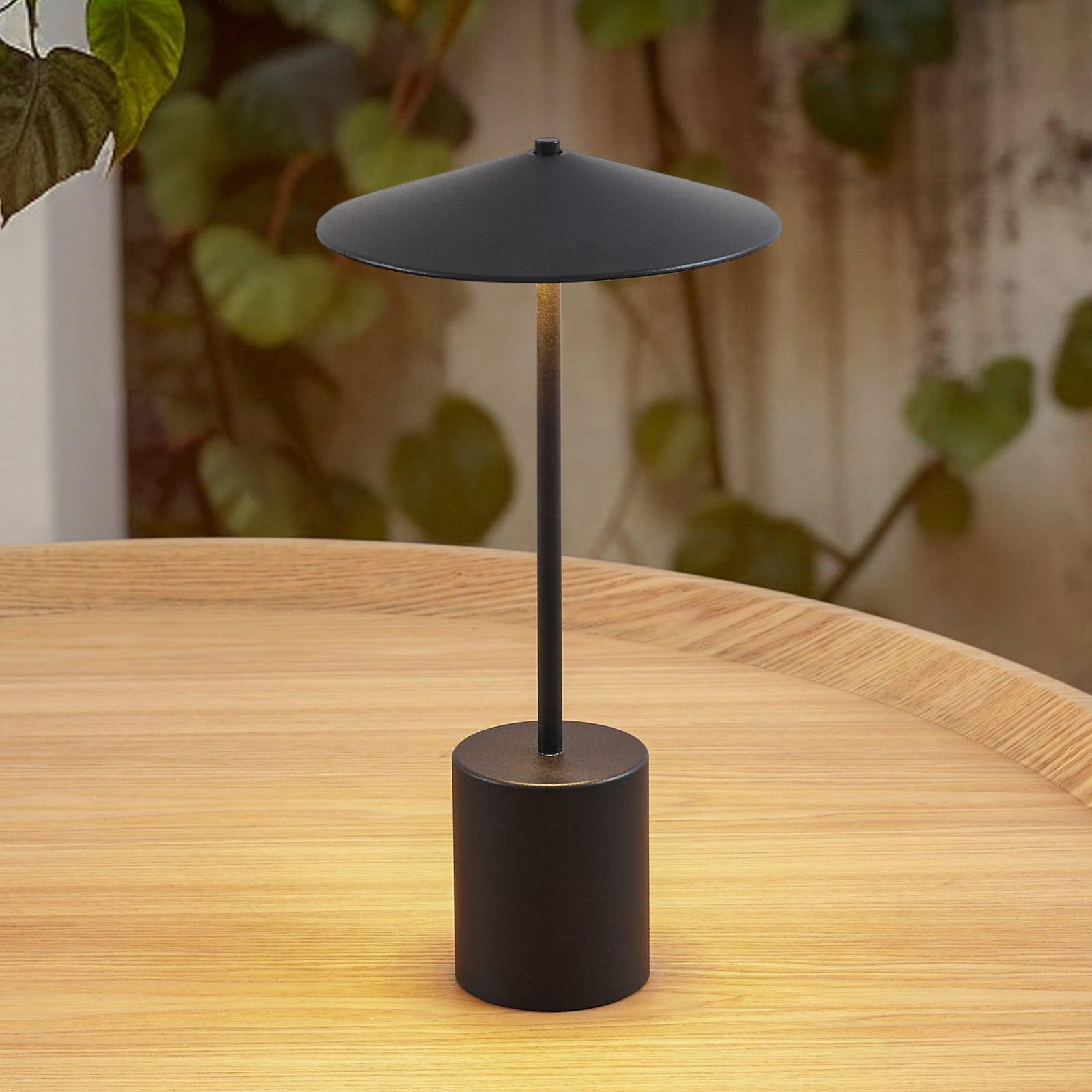 Lindby Ayva LED Portable Bordlampe IP44 Svart Lindby - Balkong - Moderne - Aluminium - Med skjerm