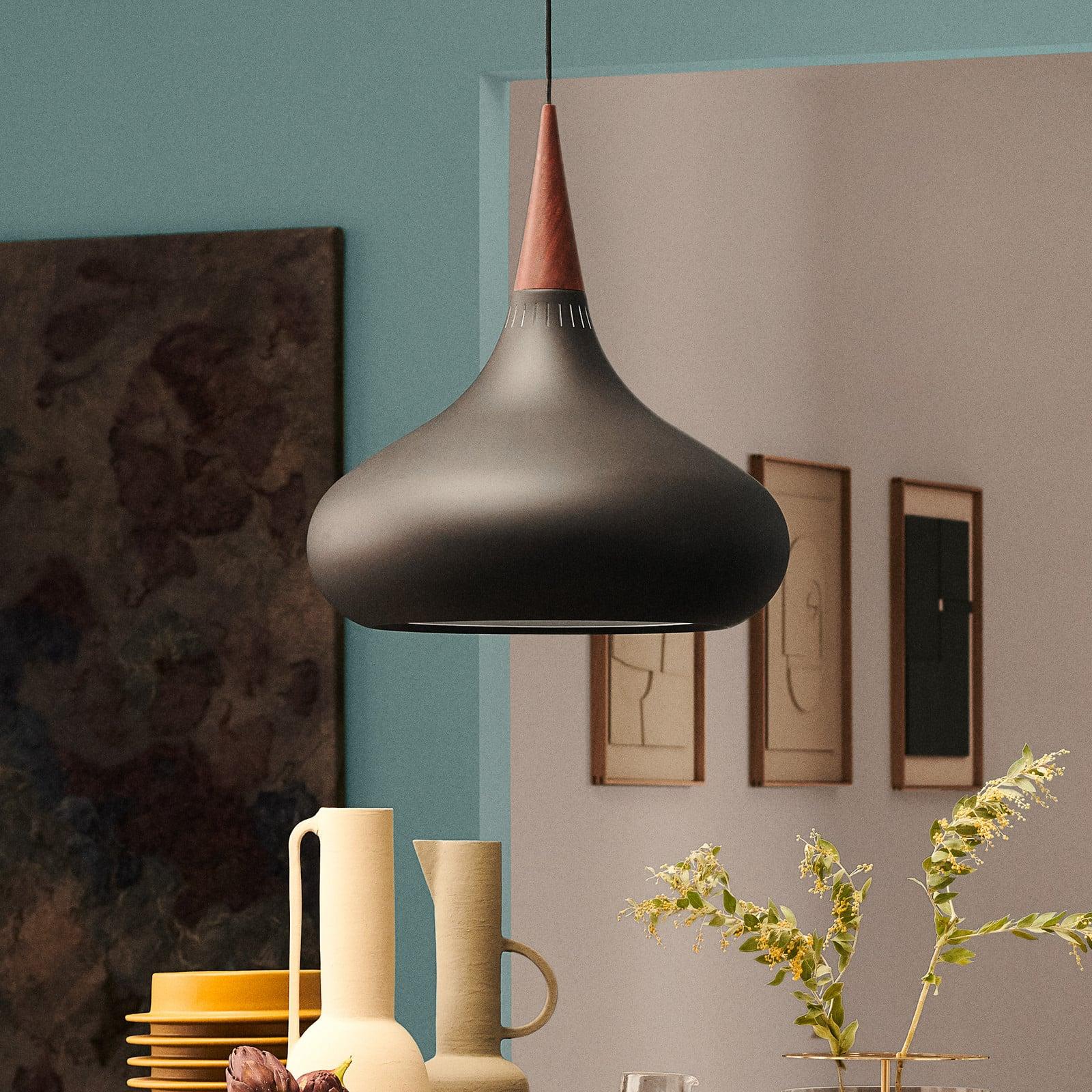 FRITZ HANSEN Orient Schwarz P2 pendellampe 3 m kabel – FRITZ HANSEN Orient P2 - Stue - Design - Metall - Med en lyskilde