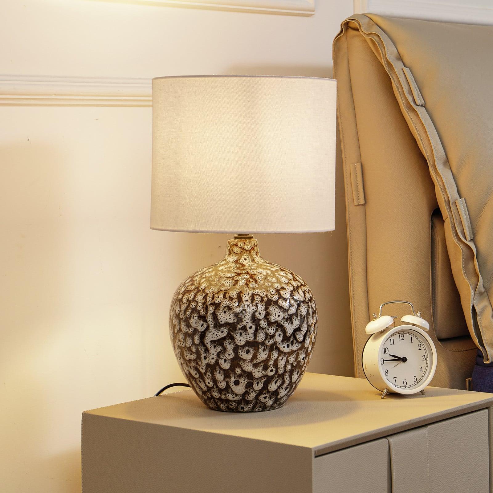 Lindby Thalassia Bordlampe Ø26 Svart/Hvit Lindby - Stue - Rustikk - Keramikk - Med en lyskilde