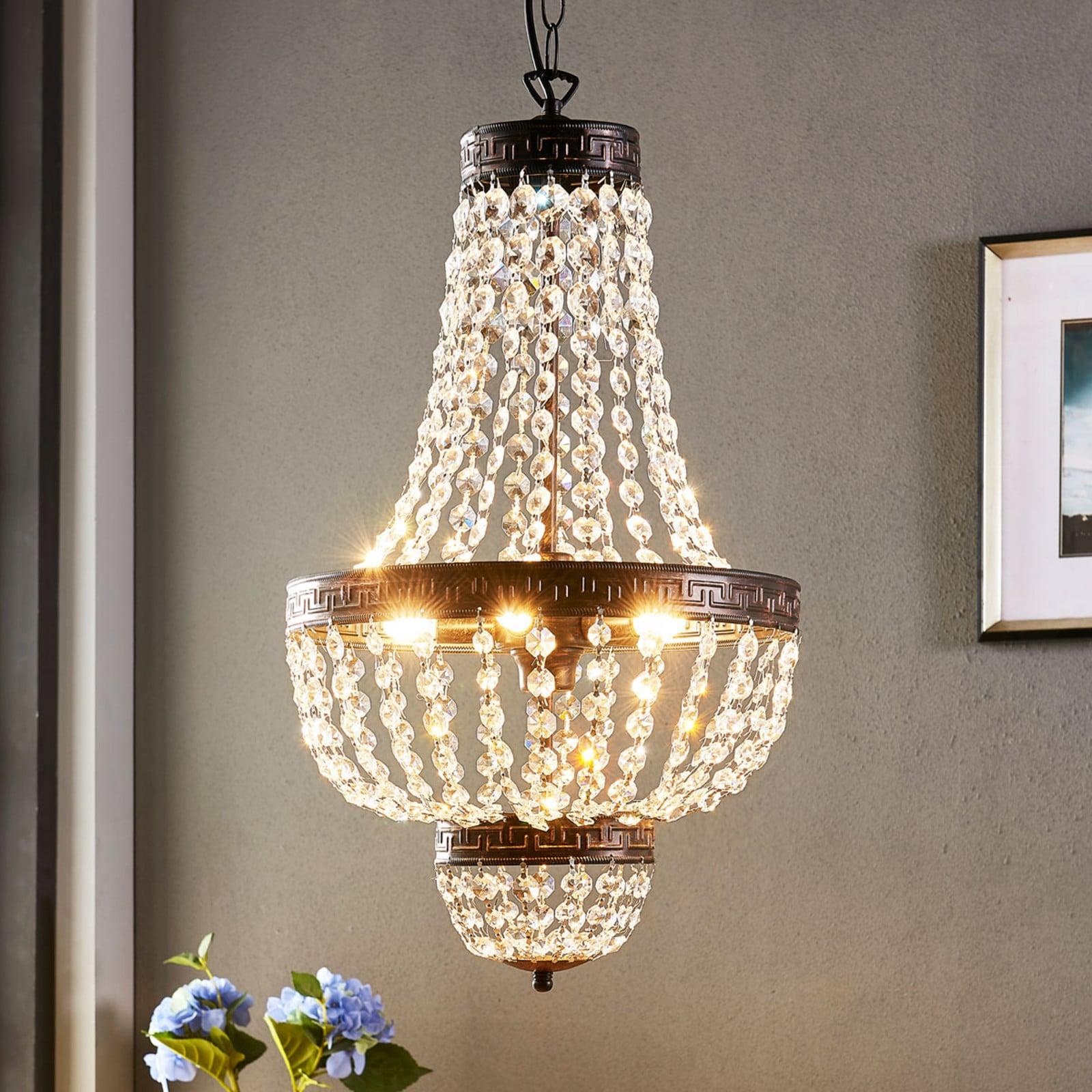 Lindby Jorve Lysekrone Crystal/Antique Lindby - Stue - Antikk - Krystall - Med en lyskilde