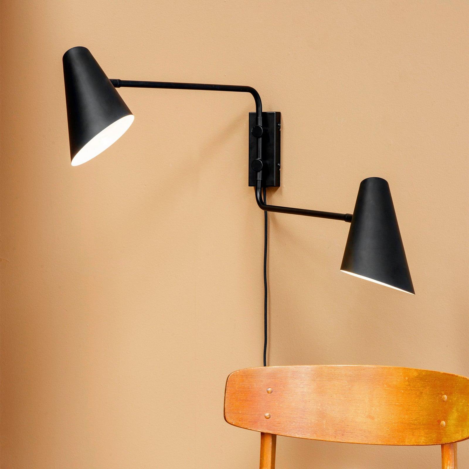 Dyberg Larsen Cale 2 Vegglampe Black Dyberg Larsen - Stue - Design - Metall - Med flere lyskilder