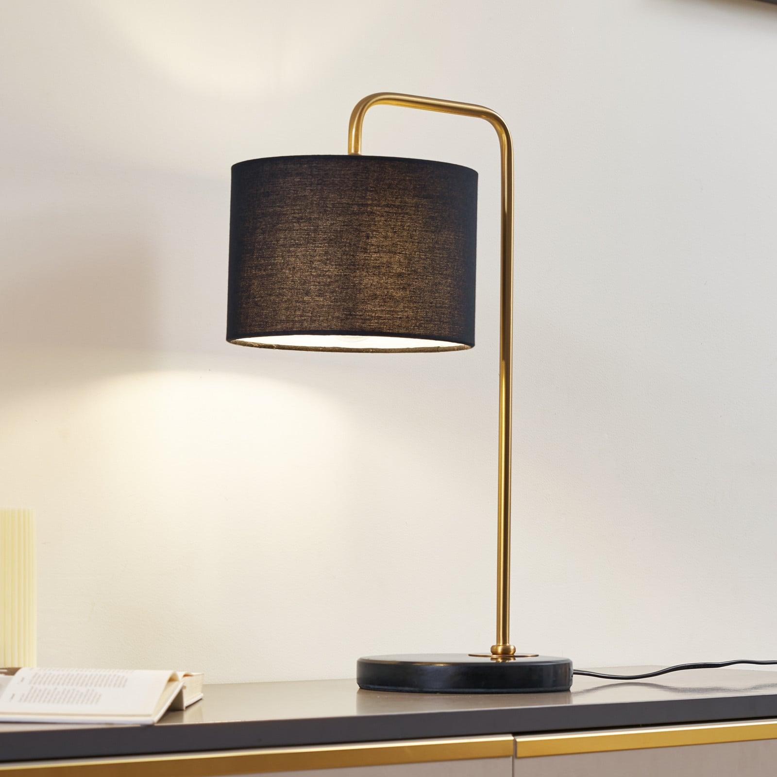 Lindby Hillary Bordlampe Svart/Guld Lindby - Stue - Skandinavisk - Stoff / Tekstil - Med en lyskilde