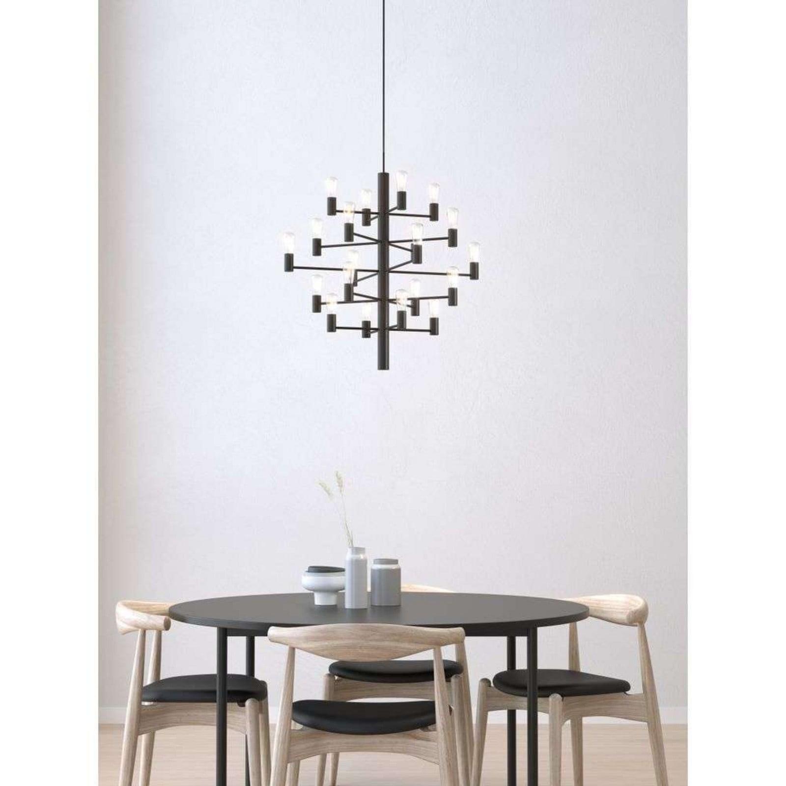 Herstal Manola 20 Lysekrone Svart Dimmbar LED Herstal - Spisestue - Metall