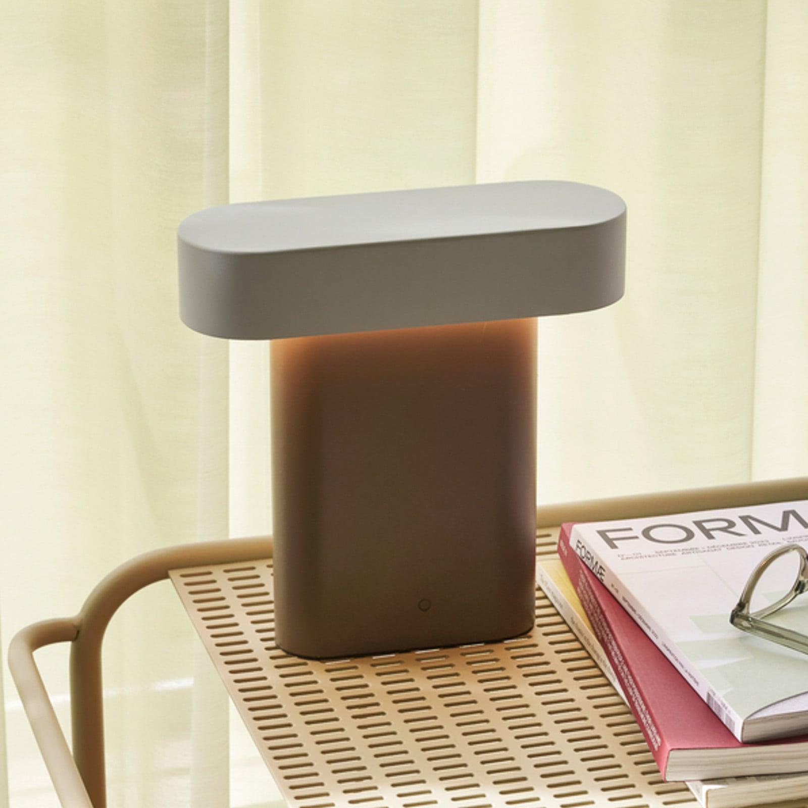 Hübsch Sleek Bordlampe Brown/Light Grey Hübsch - Stue - Design - Metall - Med en lyskilde