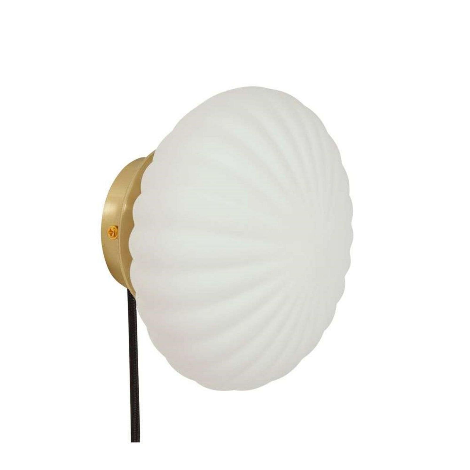 Hübsch Kumu Vegglampe Ø18 Opal/Brass Hübsch - Stue - Glass