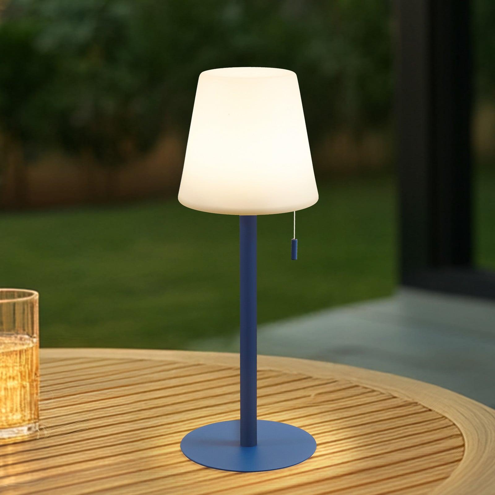 Lindby Azalea LED Portable Bordlampe IP44 Hvit/Blå Lindby - Balkong - Moderne - Aluminium - Med skjerm