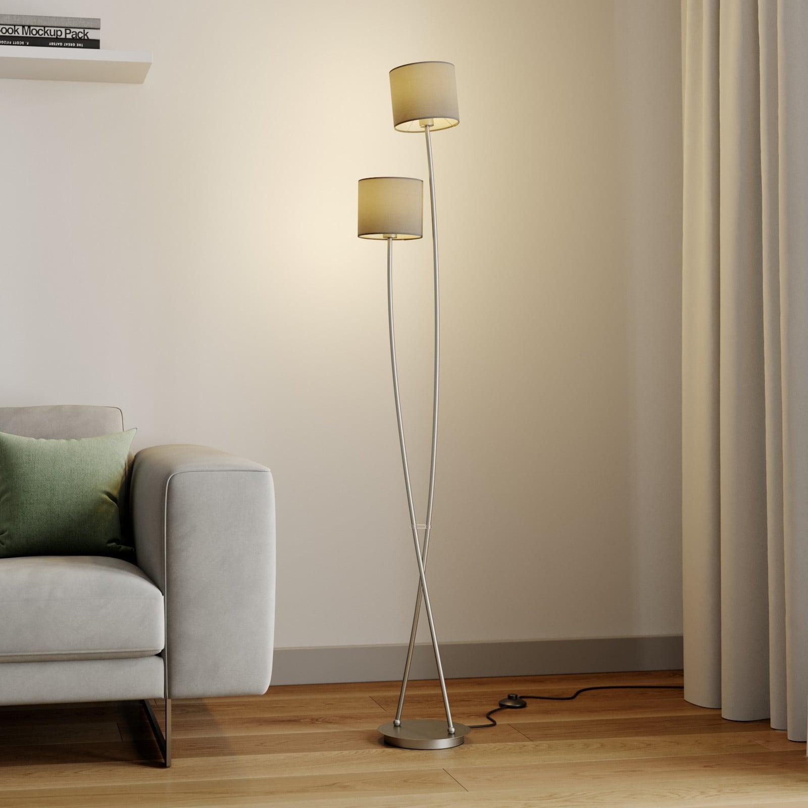 Lucande Juljana 2 Gulvlampe Taupe Lucande - Stue - Moderne - Stoff / Tekstil - Med skjerm