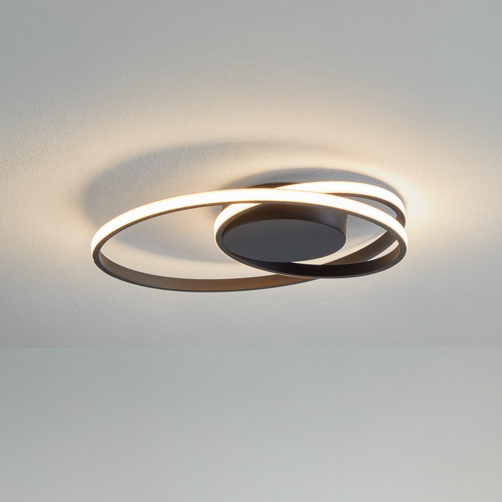 Lindby Youna LED-taklampe, svart – Lindby - Stue - Moderne - Metall - Rund
