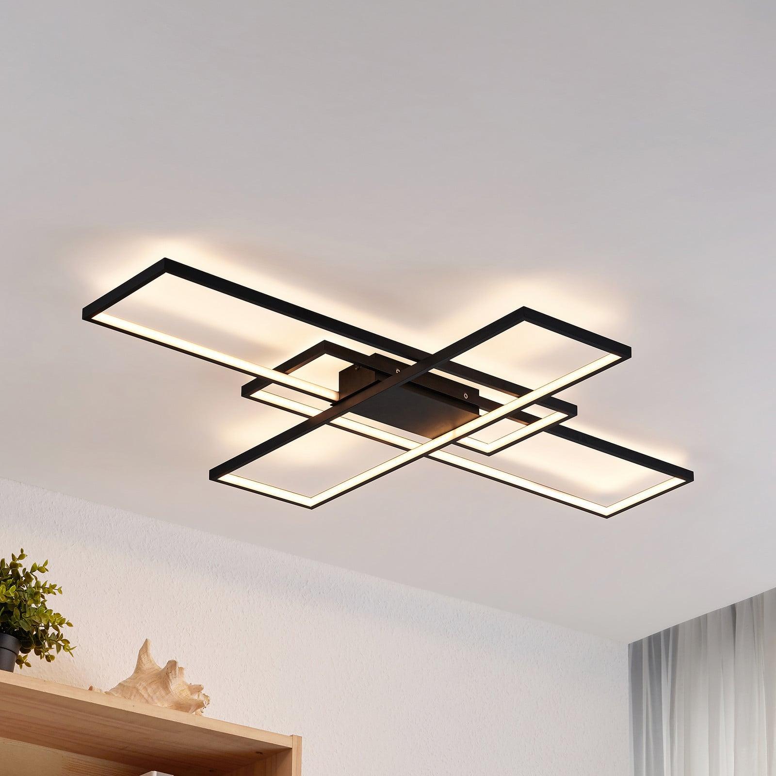 Lindby Tetson LED Taklampe Black Lindby - Stue - Moderne - Metall - Med flere lyskilder