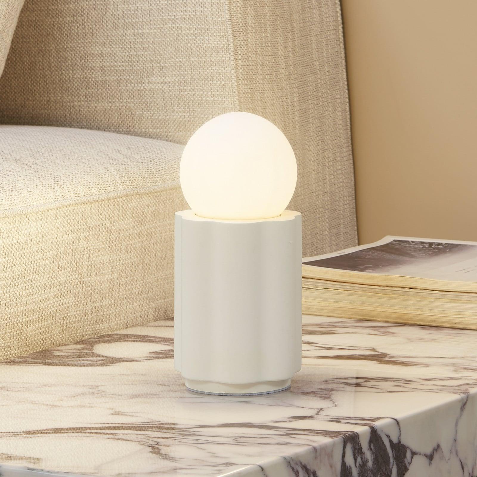 Lindby Nielson bordlampe Høyde skjerm 8,5 cm beige gips Lindby - Stue - Moderne - Gips / Leire - Med en lyskilde