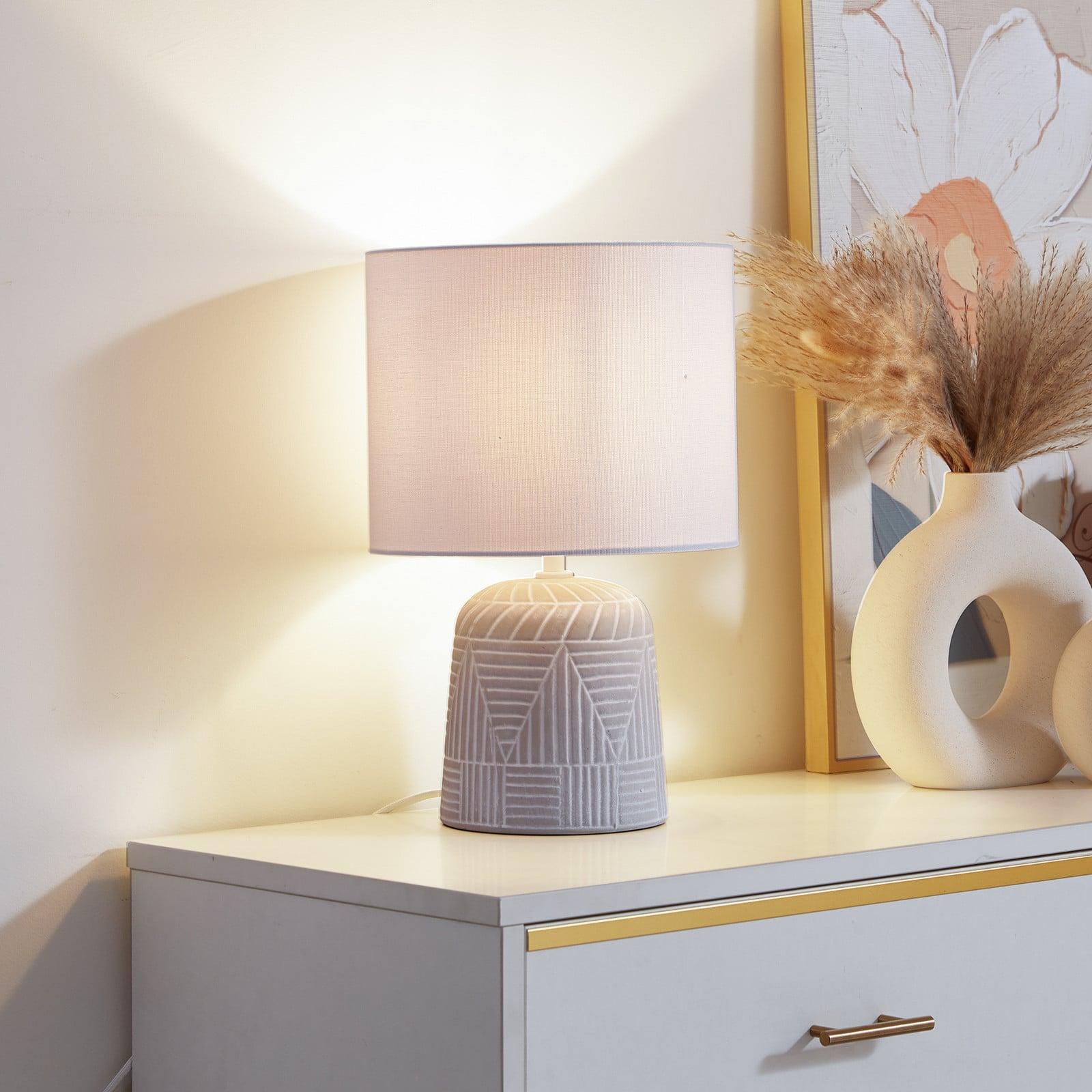 Lindby Thalassia Bordlampe Ø26 Grey/White Lindby - Soverom - Rustikk - Keramikk - Med en lyskilde