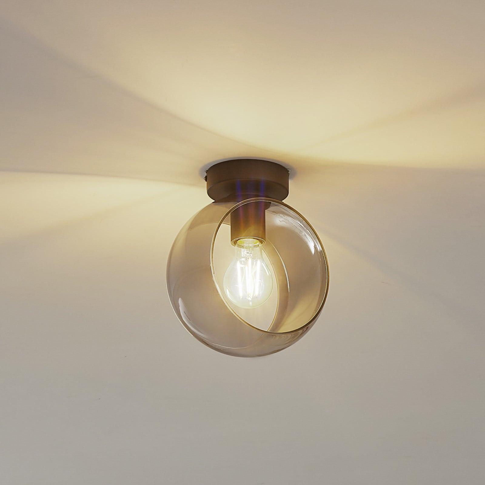 Lindby Roton Taklampe Ø20 Grå/Svart Lindby - Stue - Moderne - Glass - Med en lyskilde