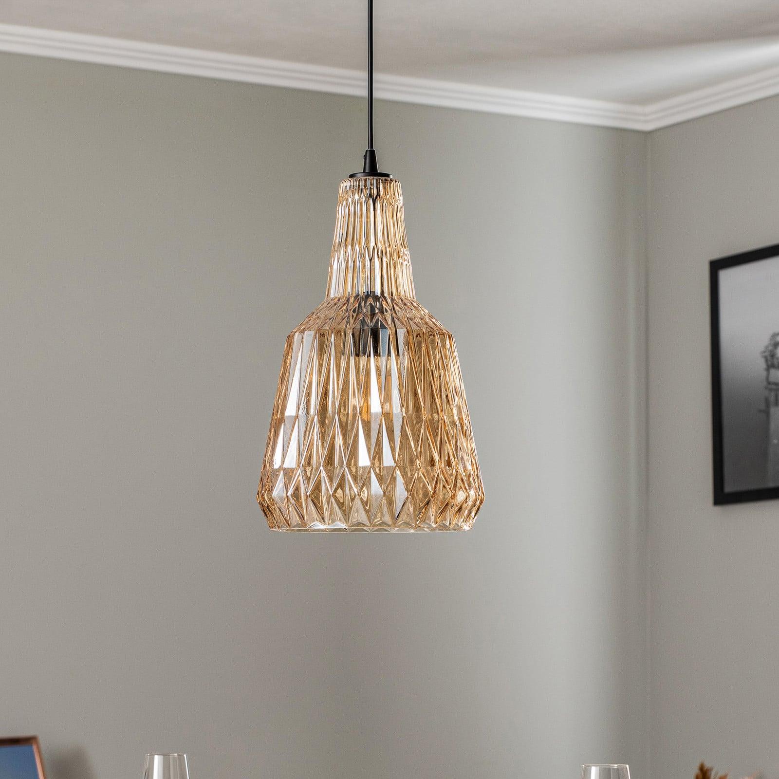 Lindby Belarion Pendel Rav Lindby - Stue - Vintage - Glass - Med skjerm