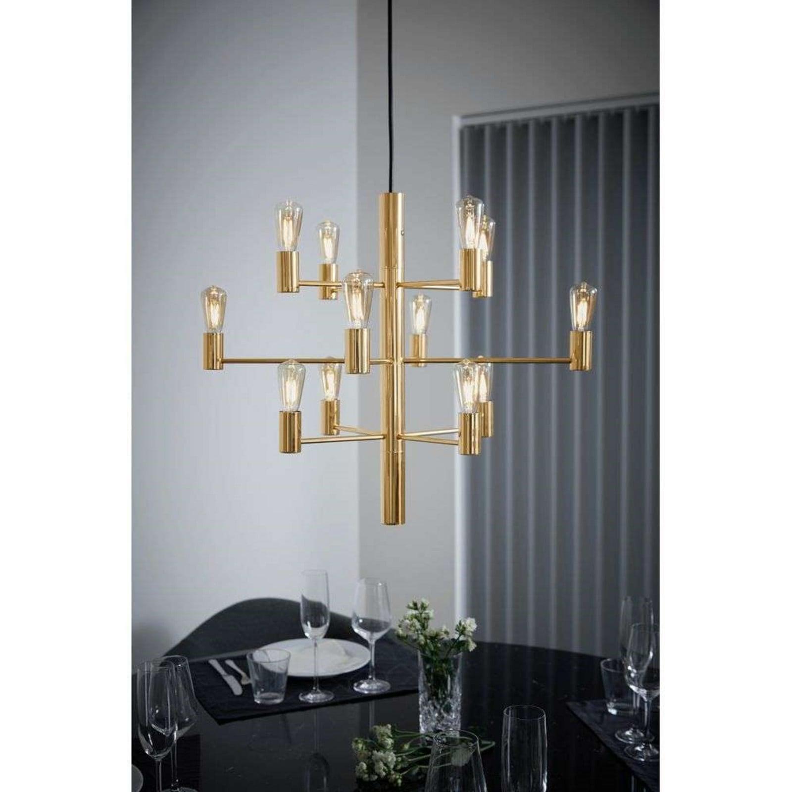 Herstal Manola 12 Lysekrone Satin Messing Herstal - Spisestue - Metall