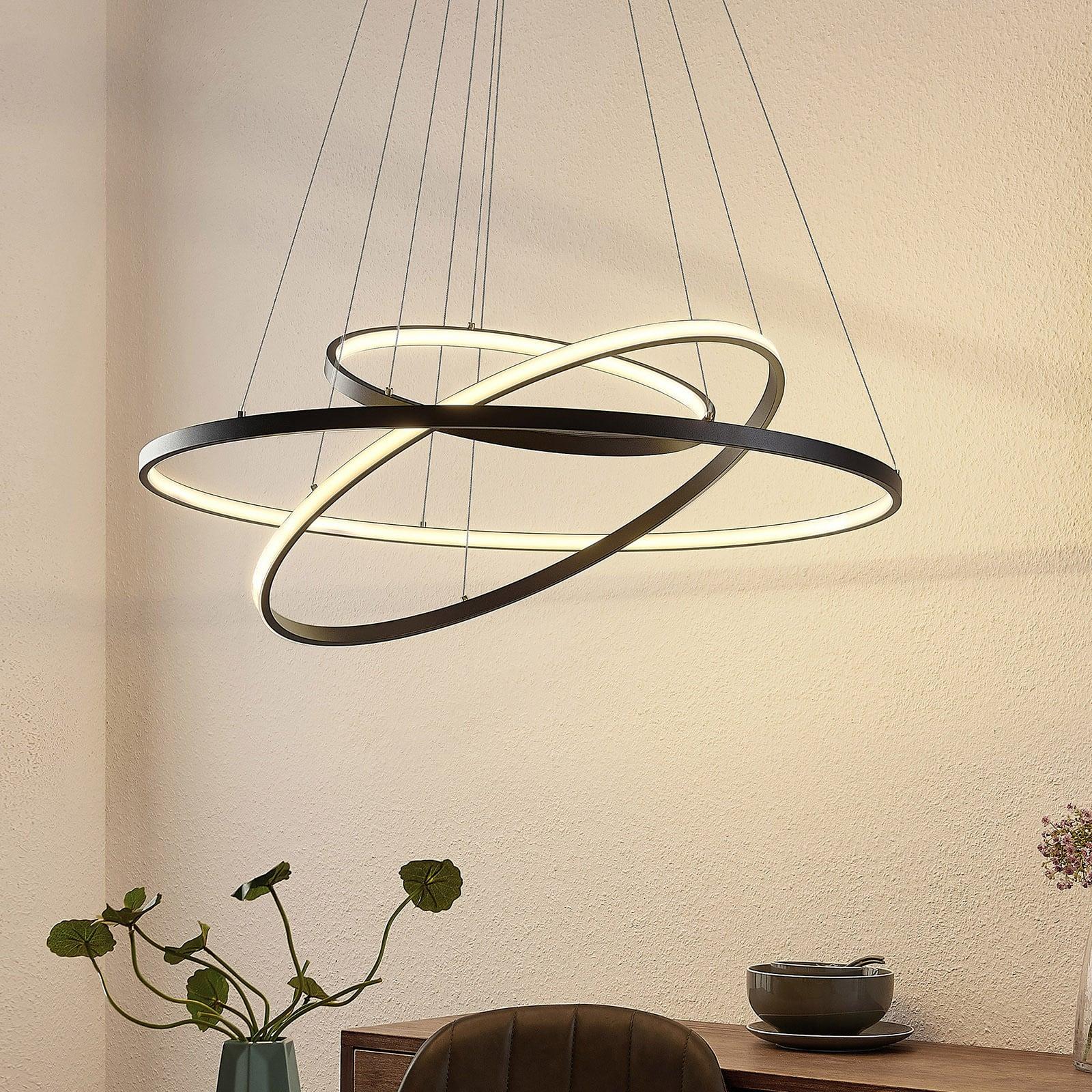 Lucande Ezana pendellampe Matt Black/White Lucande - Stue - Moderne - Metall - Med flere lyskilder