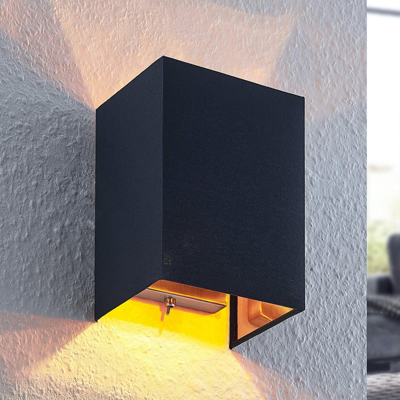 Lindby Lukani Vegglampe Black/Gold/Nickel Lindby - Stue - Moderne - Stoff / Tekstil - Kantet