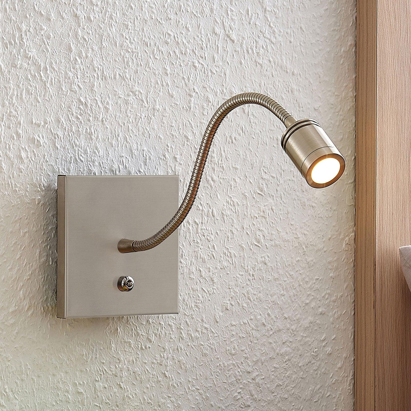 Lindby Legera LED Vegglampe Nickel Lindby - Stue - Moderne - Metall - Med flere lyskilder