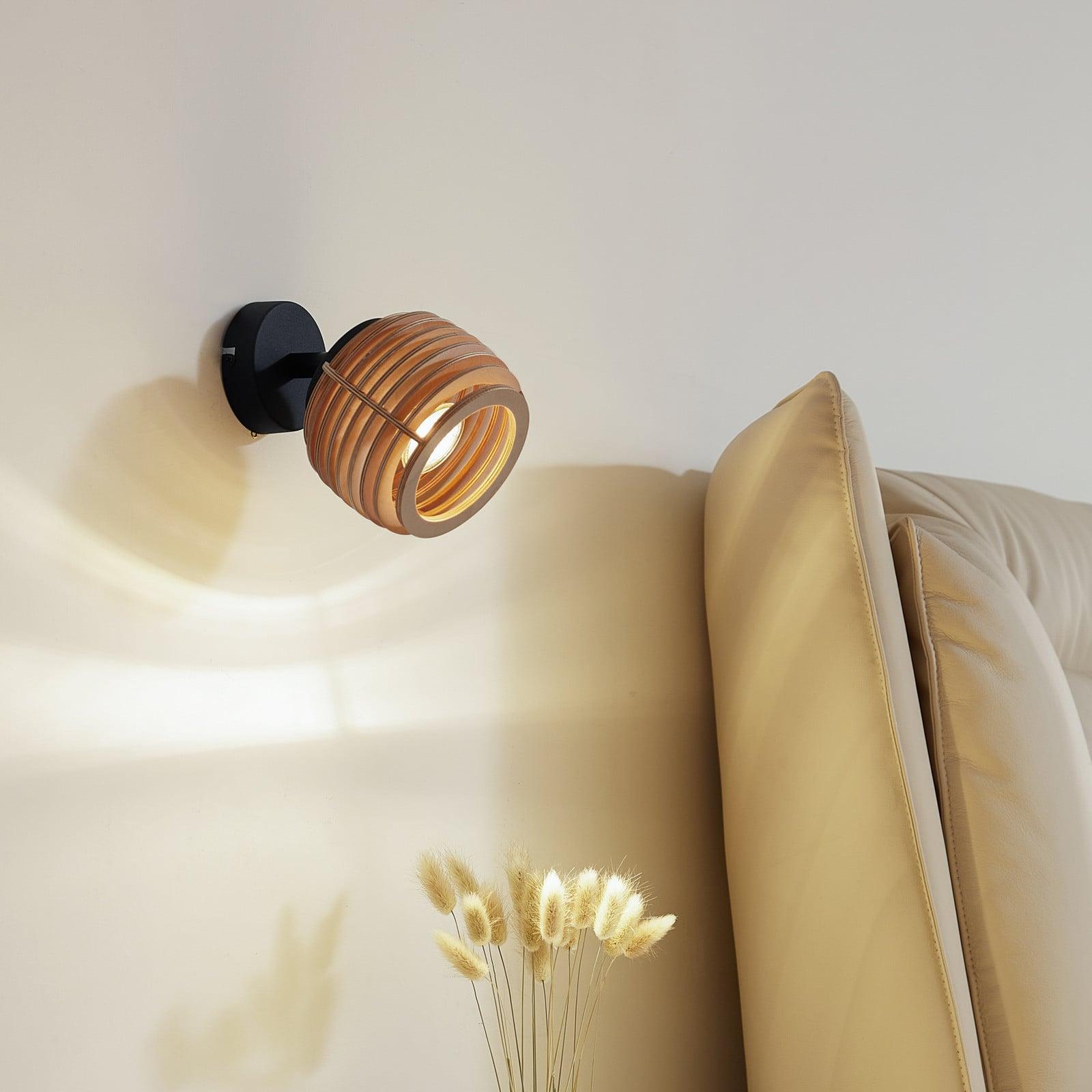 Lindby Ediz Vegglampe Wood/Black Lindby - Spisestue - Moderne - Tre - Med en lyskilde