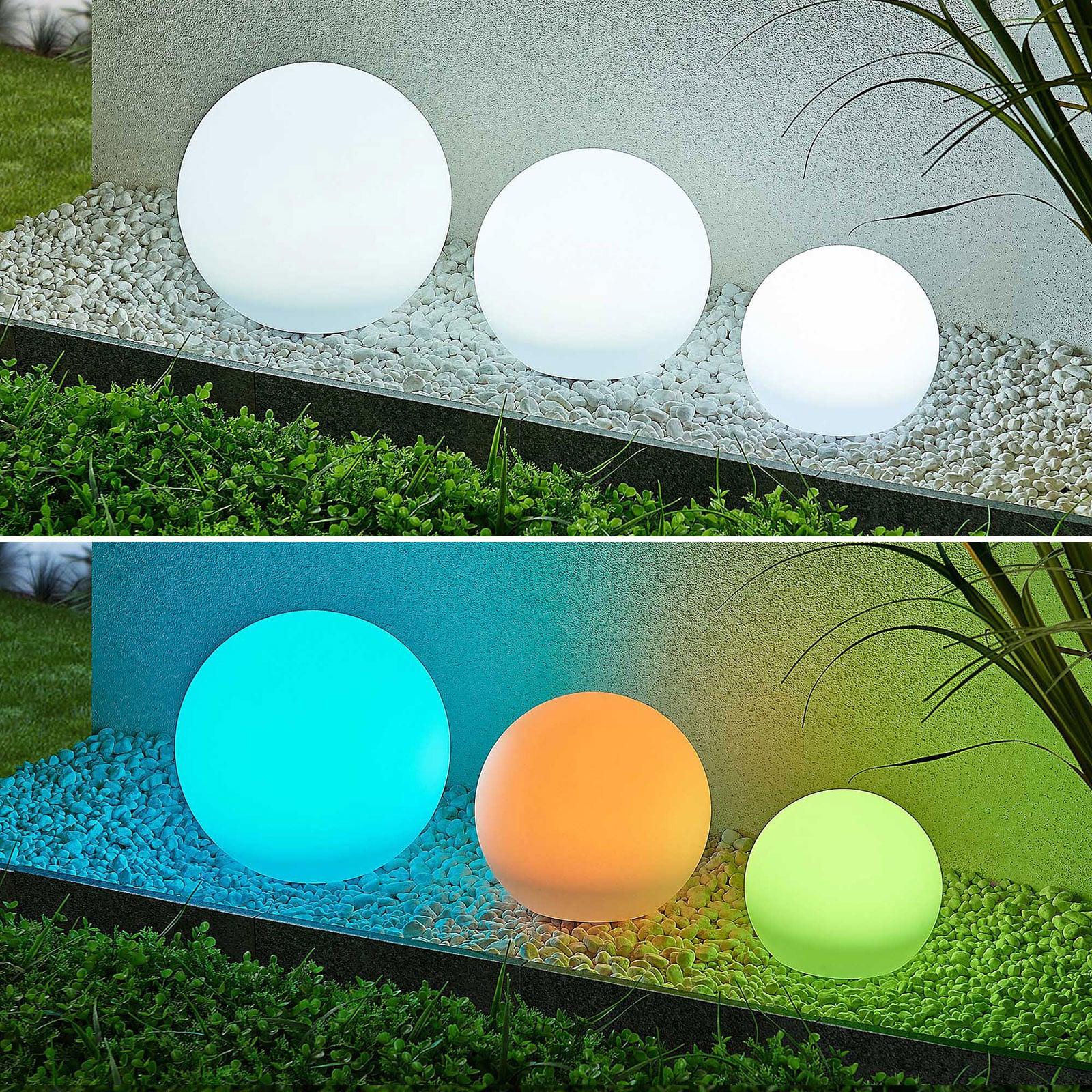 Lindby Lago Solcelle Lampe 3 pcs. RGBW White Lindby - Terrasse - Moderne - Plast - Kule
