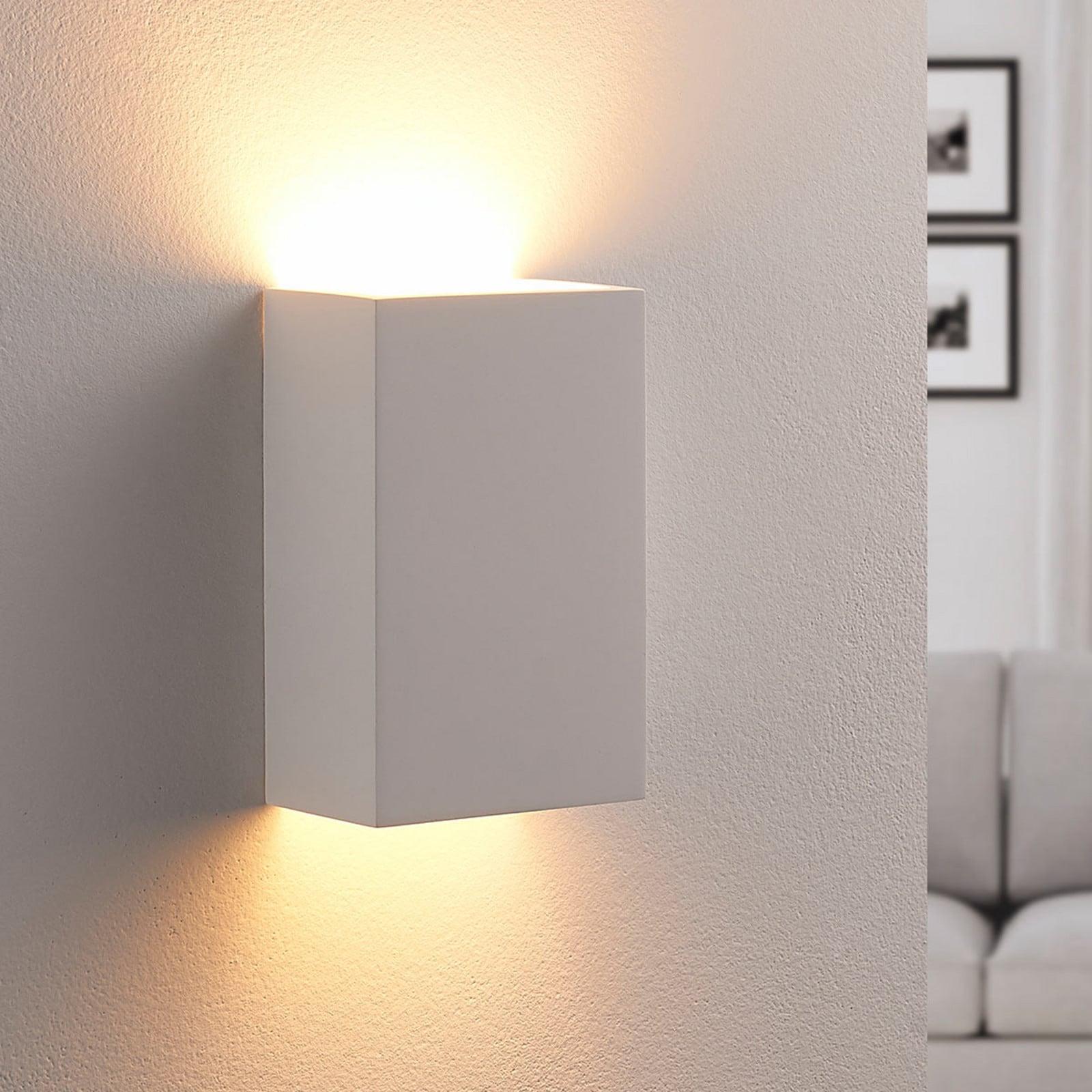 Lindby Colja Square Vegglampe White Lindby - Stue - Moderne - Gips / Leire - Kantet
