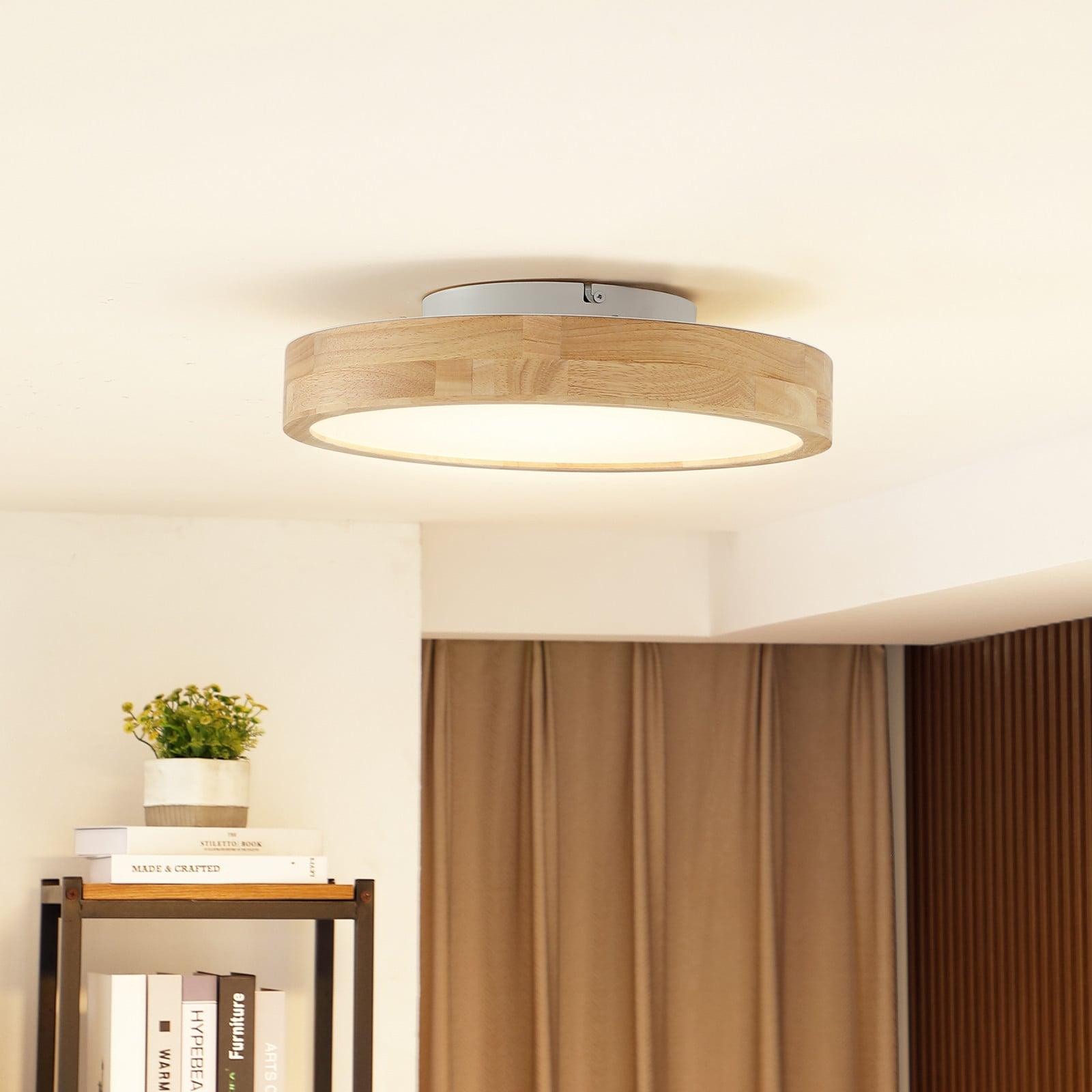 Lindby Milada taklampe Wood/White Lindby - Stue - Moderne - Tre - Rund