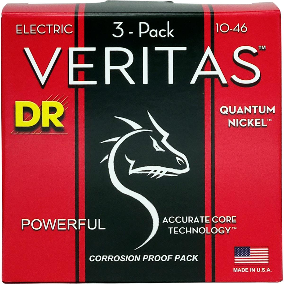DR Strings DR Strings VTE-10-3PK Veritas el-gitarstrenger, 010-046 (3 sett)