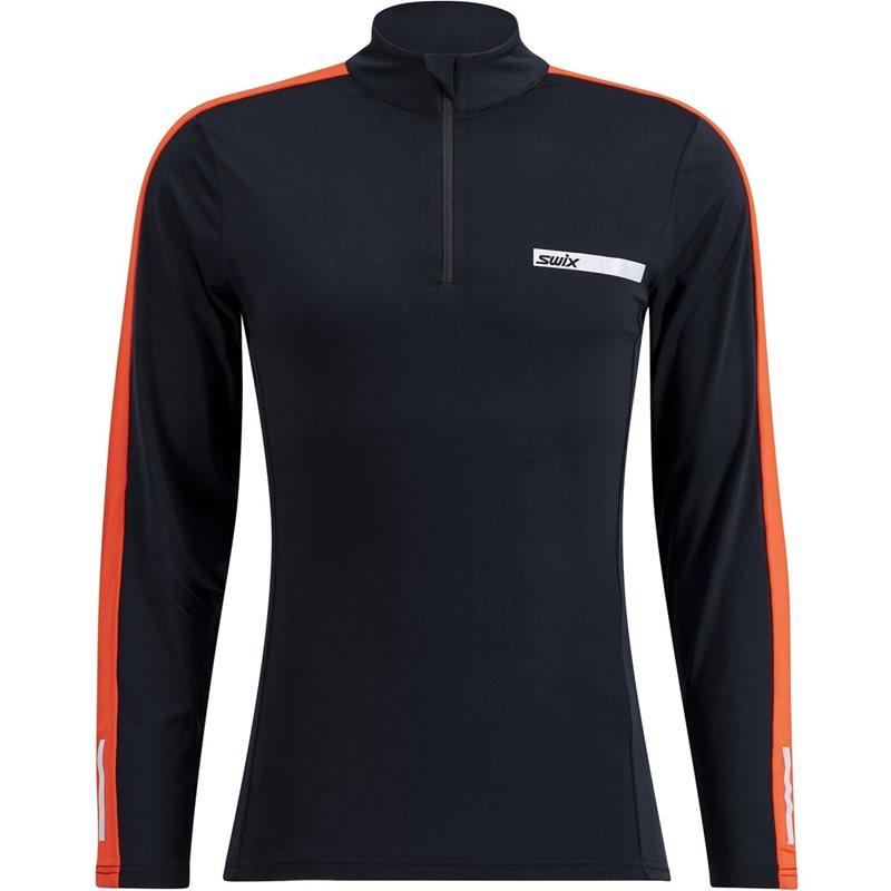Swix Swix Roadline Nts Half Zip Baselayer Top M Herre Svart S | Mellomlagsgenser