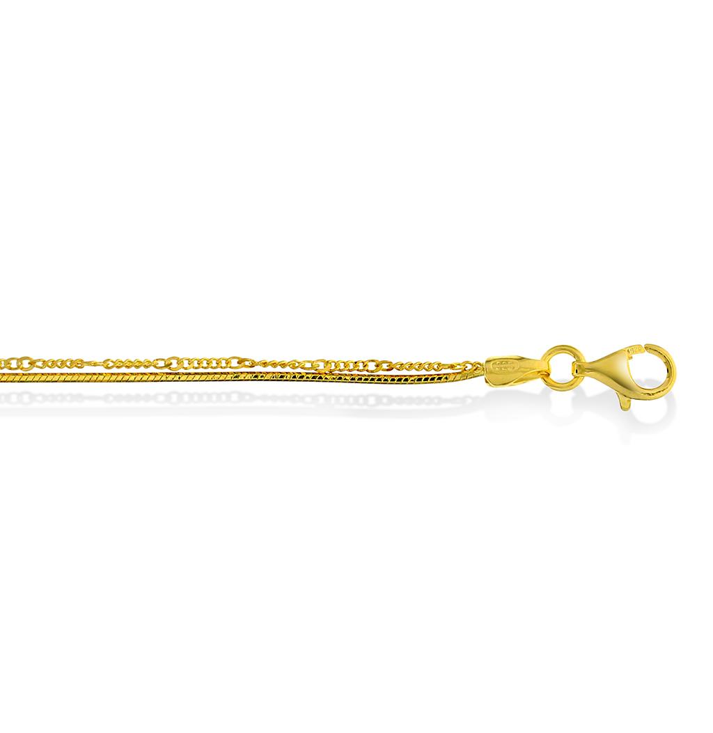 Pan Jewelry Pan Jewelry, Kjede i forgylt 925 sølv, 60 cm