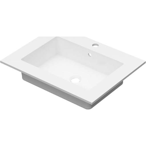 Linn Bad Linn Bad Corianplate med EIR servant, 60x46 cm, uten overløp, senter, hvit matt