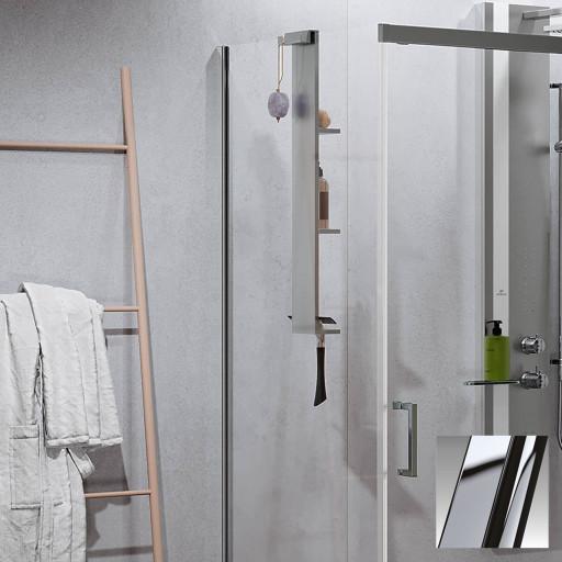 Novellini Novellini Zephyros 2.0 FH fastvegg, 73-76 cm, klart glass, krom profil
