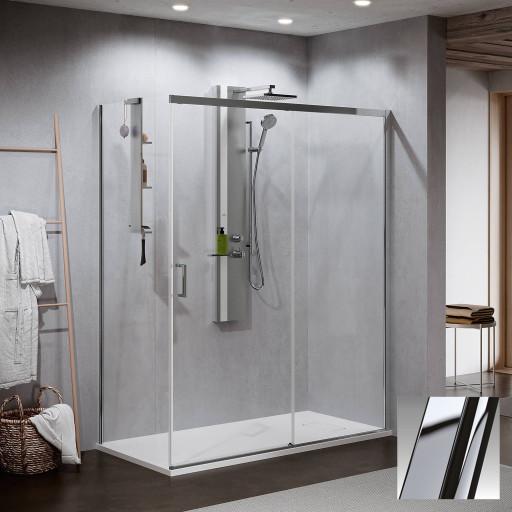 Novellini Novellini Zephyros 2.0 PH skyvedør høyre, 146-149 cm, klart glass, krom profil