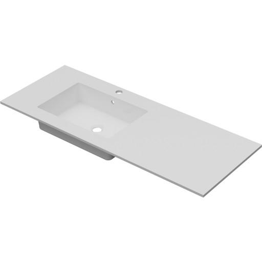 Linn Bad Linn Bad Corianplate med EIR servant, 120x46 cm, uten overløp, venstre, hvit matt