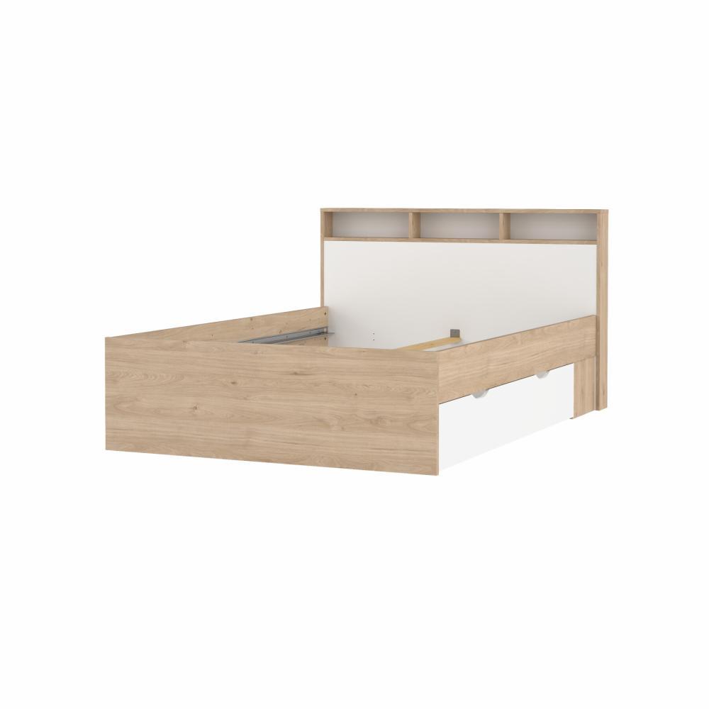 Tvilum TWILUM Ikast Seng med 2 skuffer 140x200, Jackson Hickory / Hvit, 149,8 x 216 x 96,8 cm