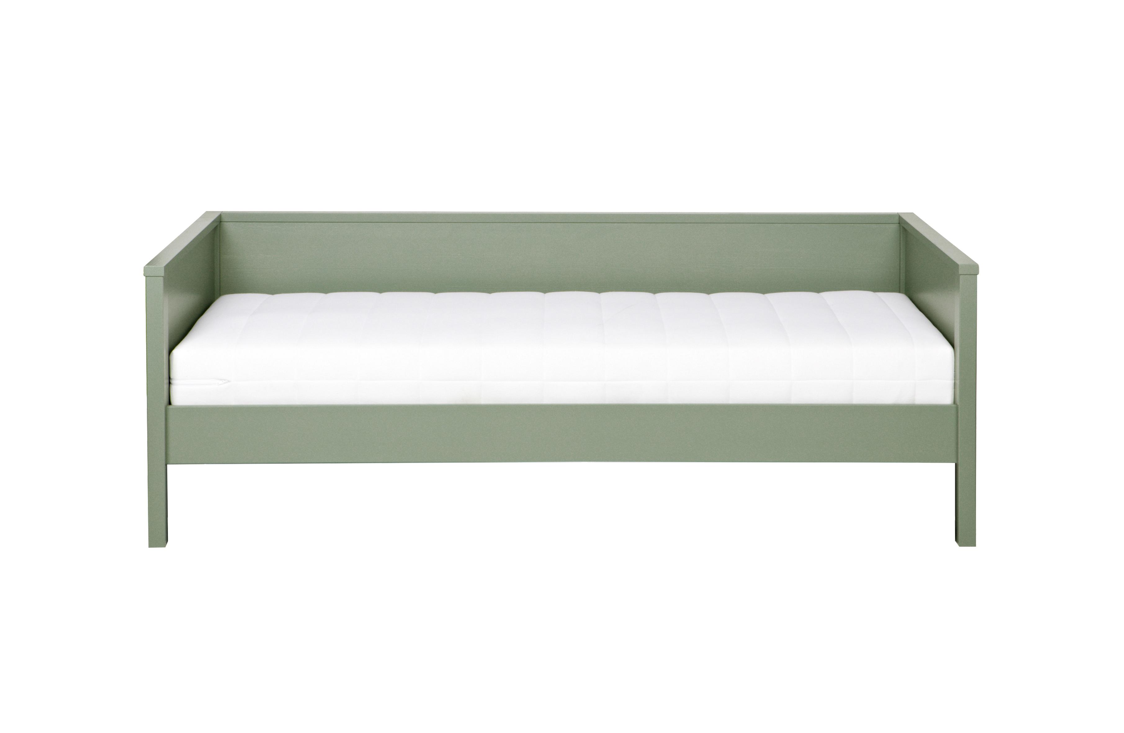 WOOOD WOOOD Nikki junior sovesofa ramme, ekskl. lamellbunn, madrass og skuff - jadegrønn furu (90x200)