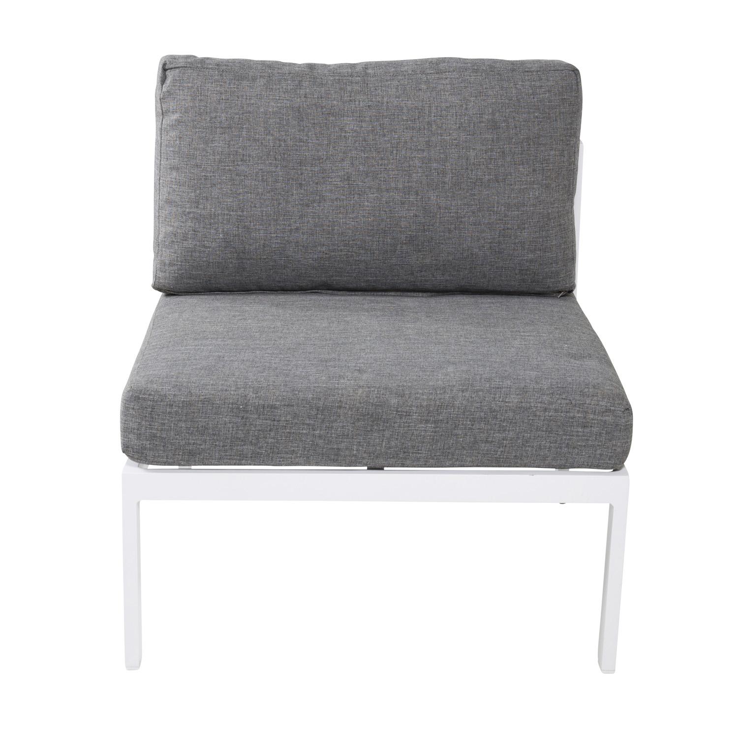 Venture Design VENTURE DESIGN Copacabana Lyx sentermodul for hagehjørnesofa - grå olefinputer og hvit aluminium