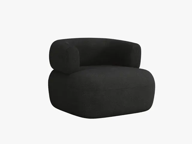 Micadoni MICADONI Jenny lenestol, m armlener, 1 sete - svart bouclé og sort plast