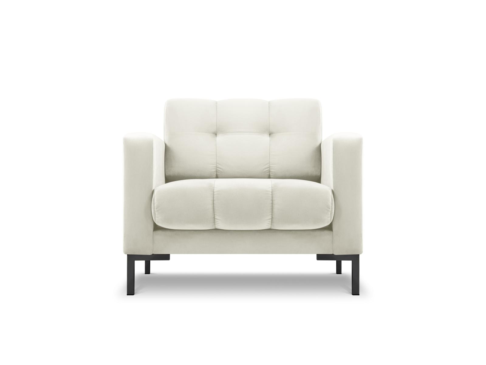 Micadoni MICADONI Mamaia lenestol, m armlener, 1 sete - beige fløyel og sort metall