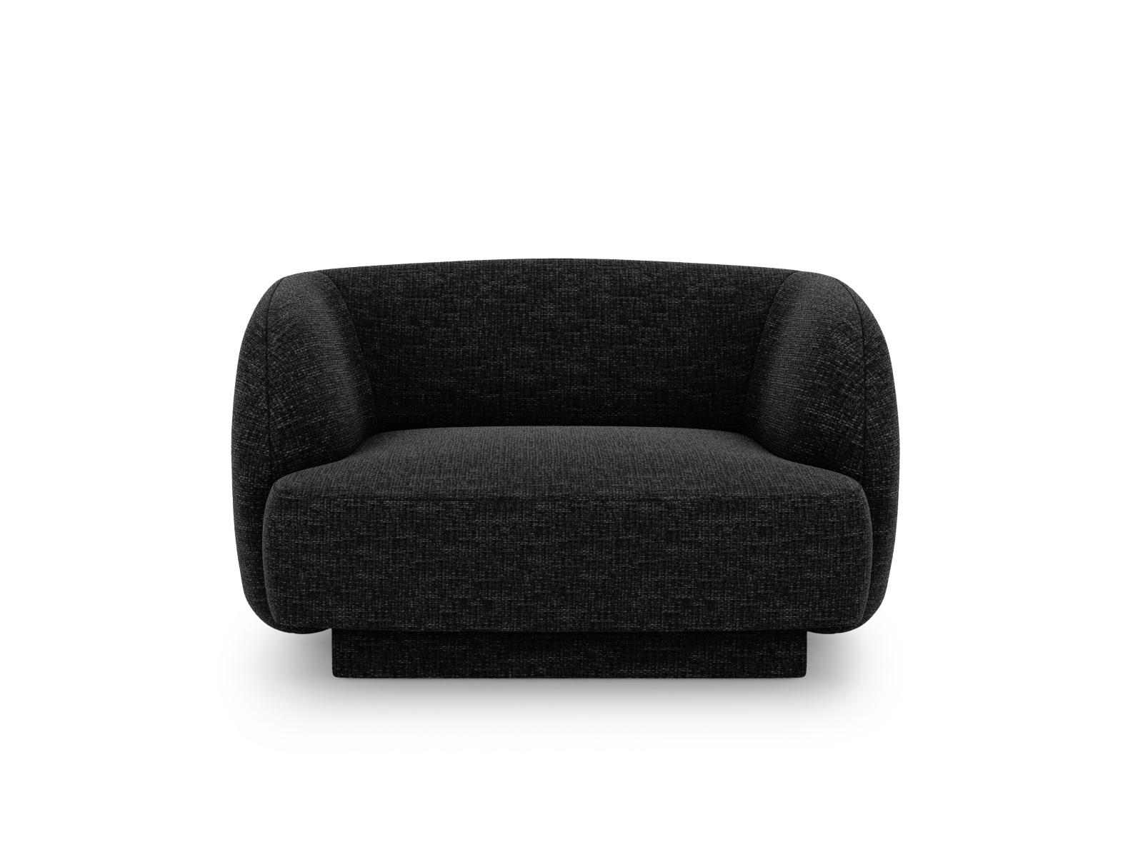 Micadoni MICADONI Miley lenestol, med armlener, 1 sete - sort chenille og sort plast