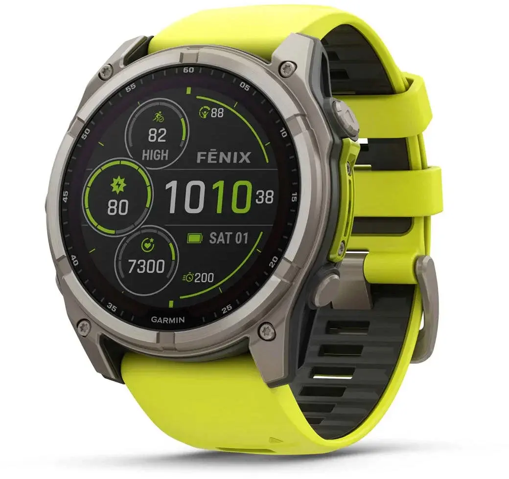 Garmin Garmin Fenix 8 SOLAR Sapphire 51mm Bare TI/Graphite Amp Yellow