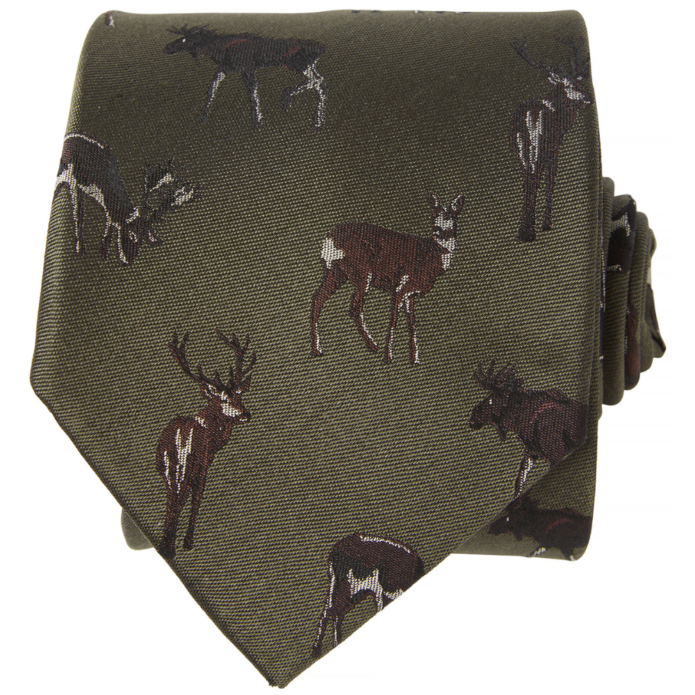 Chevalier Chevalier Dixter Silk Tie Rifle Green Deer