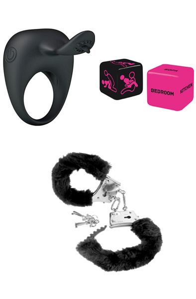 Paketerbjudande Parpaket Positionstärningar + Handbojor + Penisring