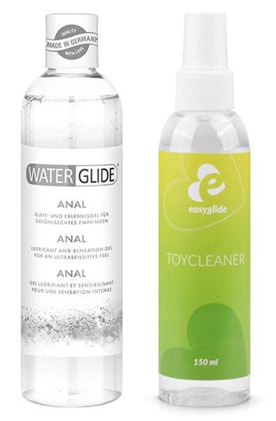 Paketerbjudande Waterglide Anal 300ml + Toy Cleaner 150ml