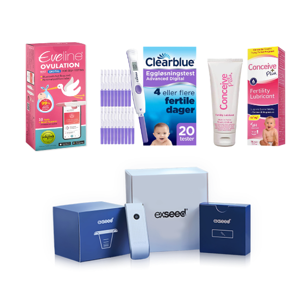 Eveline Smart Fertilitetssystem, Clearblue Advanced Digital 20-pak, ExSeed Health Sædtest & Conceive Plus 75ml - Premium Fertilitetssystem